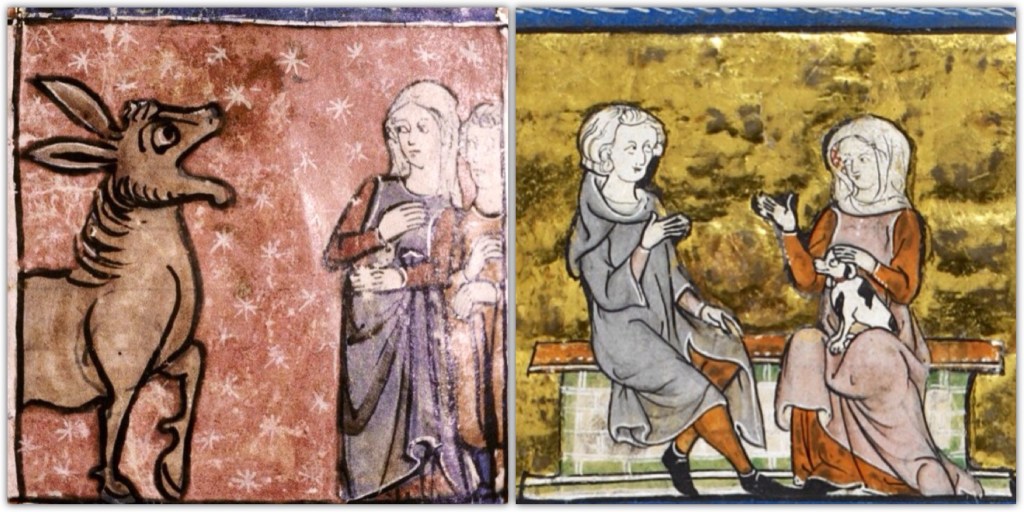 Miniature francesi 1315-25. Donne in surcot e velo