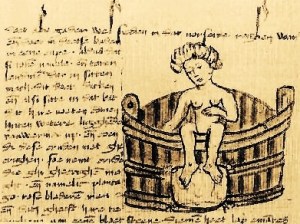 Illustrazione da un manoscritto medievale del De passionibus mulierum ante in et post partum