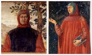 Petrarca in surcot e capperone / Petrarca in camicia, tunica e garde-corps