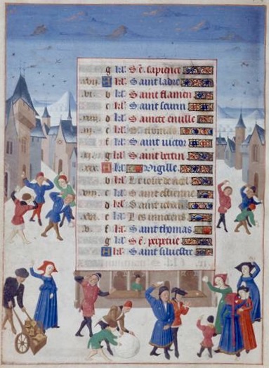 Dicembre, Libro delle Ore, di Adélaïde de Savoie, Musée Condé, 1460